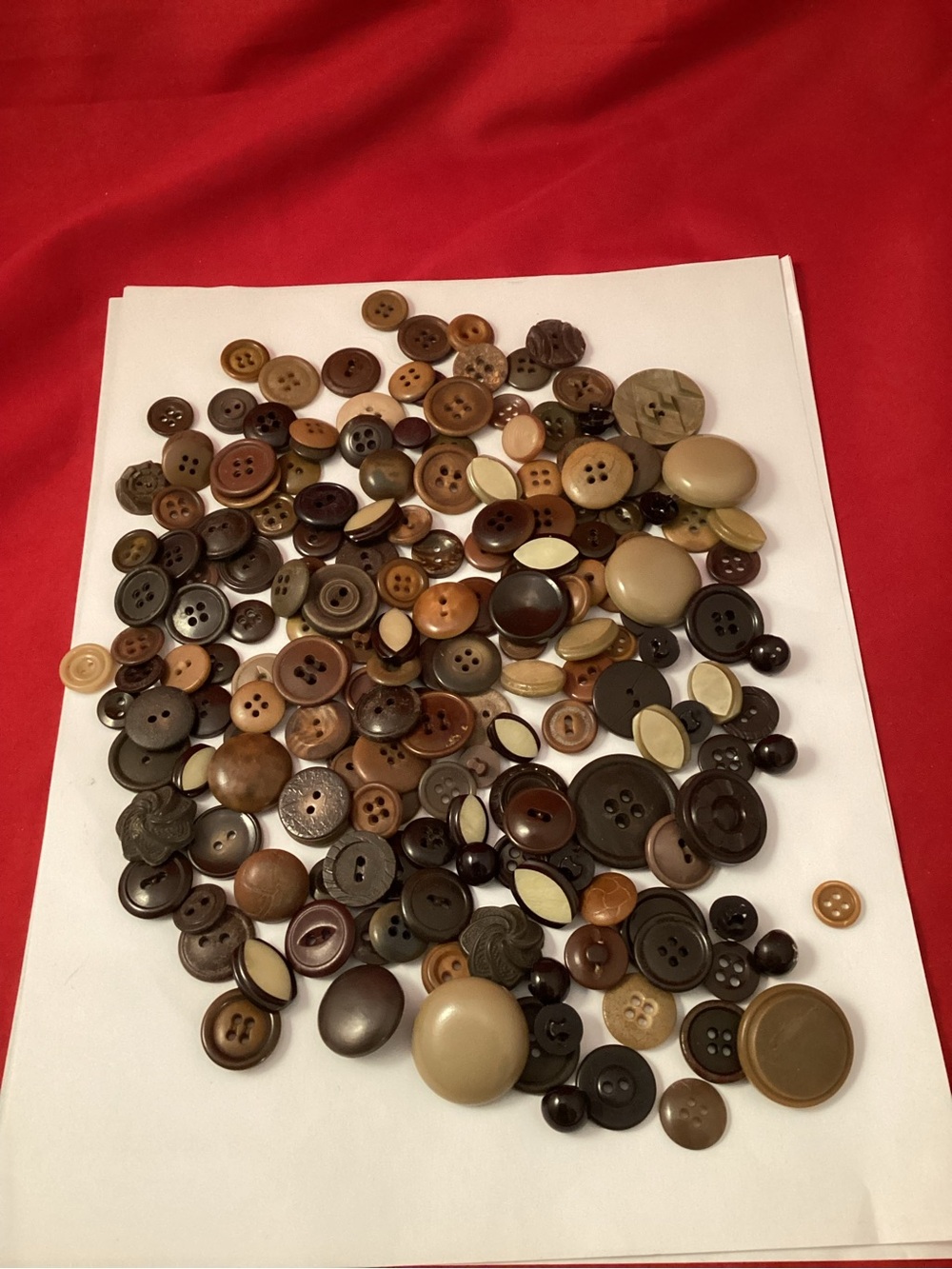 168 grams of Brown and Tan Mixed Buttons